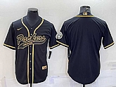 Men's Green Bay Packers Blank Black Gold With Patch Cool Base Stitched Baseball Jersey,baseball caps,new era cap wholesale,wholesale hats